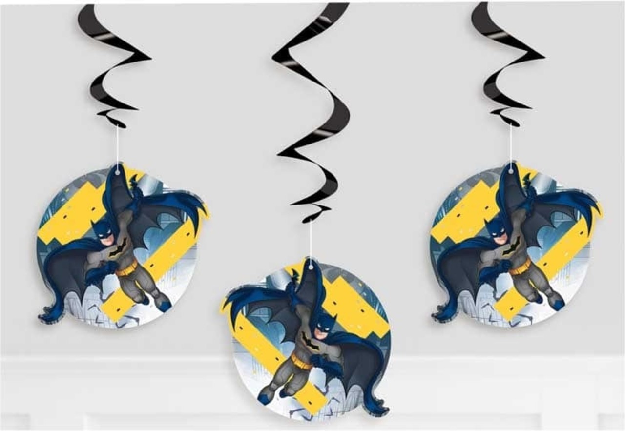 Unique Party Hanging decoration Swirls Batman 66cm | 3 pieces