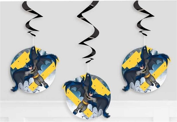 Unique Party Hangdecoratie Swirls Batman 66cm | 3 stuks Unique Party Hangdecoratie Swirls Batman 66cm | 3 stuks