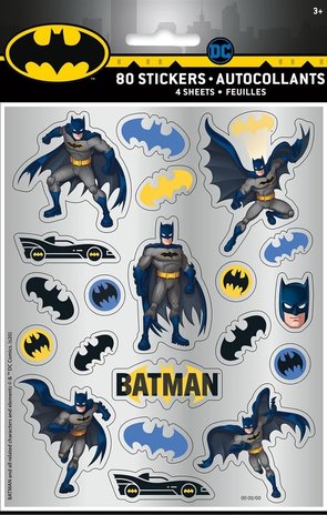 Stickers Batman 4 feuilles avec 10 autocollants