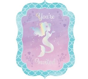 Creative Converting Mermaid Shine uitnodigingen | 8 stuks