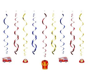 Hangdecoratie Brandweer | 12 stuks Hangdecoratie Brandweer | 12 stuks
