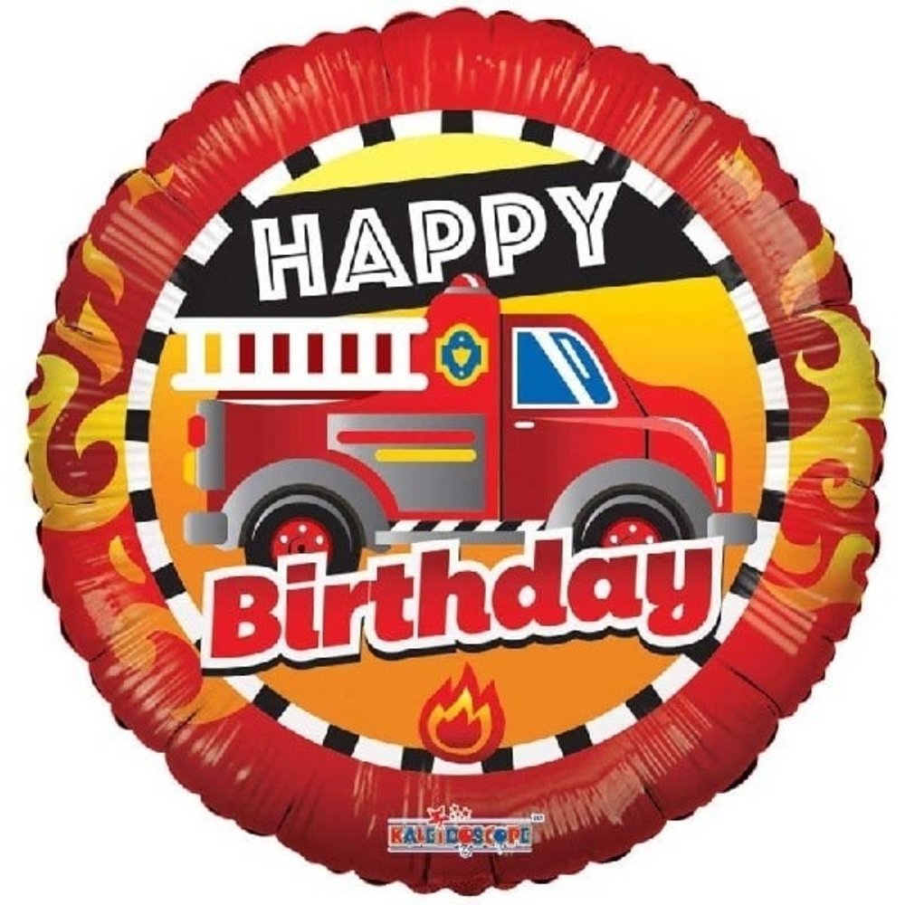 Folie ballon Brandweer Happy Birthday | 45 cm Folie ballon Brandweer Happy Birthday | 45 cm