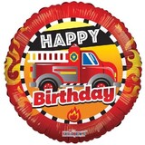 Folie ballon Brandweer Happy Birthday | 45 cm Folie ballon Brandweer Happy Birthday | 45 cm