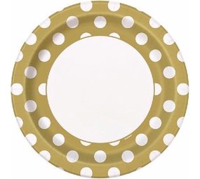 Or tableau noir avec points blancs 22cm | 8 pièces Or tableau noir avec points blancs 22cm | 8 pièces