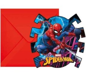 Einladung Spiderman Team Up | 6 Stück