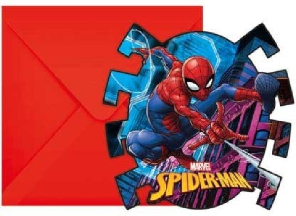 Invitation Spiderman Team Up | 6 morceaux