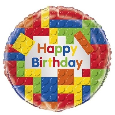 Creative Converting Lego Party Time Happy Birthday Folienballon 45cm | pro Einheit