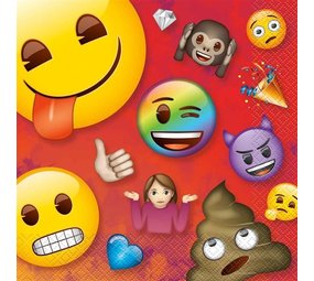 Unique Party Servet Emoji fun rainbow 33x33cm | 16 stuks Unique Party Servet Emoji fun rainbow 33x33cm | 16 stuks