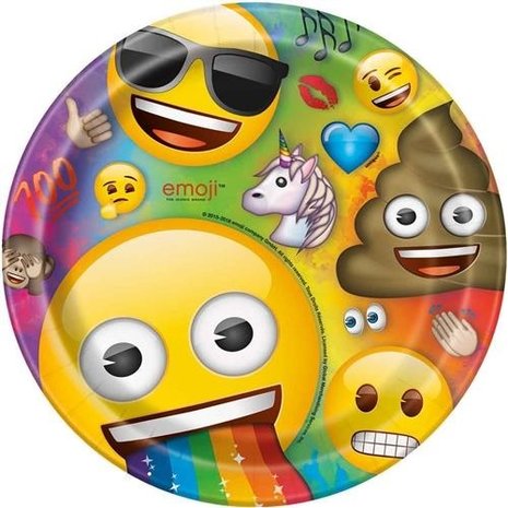Unique Party Blackboard Emoji Fun Rainbow 23cm | 8 pièces