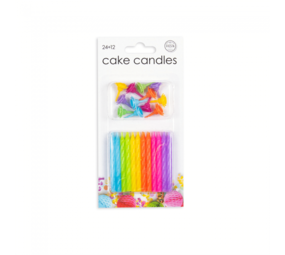 Globos Nordic Colored cake candles 24 pieces