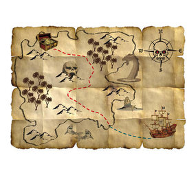 Folat Schatkaart Red Pirate | 4 stuks Folat Schatkaart Red Pirate | 4 stuks