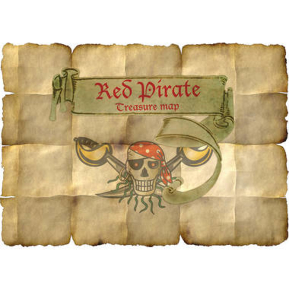 Folat Treasure map Red Pirate | 4 pieces