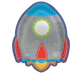 Taart bordje Raket Blast Off 18cm | 8 stuks Taart bordje Raket Blast Off 18cm | 8 stuks