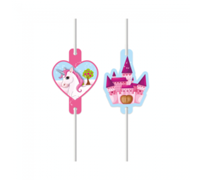 Procos Party Pailles en papier Château de Licorne | 4 pièces