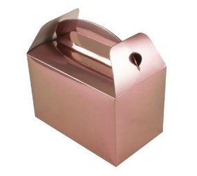 Boîte de fête en or rose métallique | 6 morceaux Boîte de fête en or rose métallique | 6 morceaux