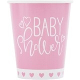 Baby Douche Coupe Coeurs Rose | 8 pièces