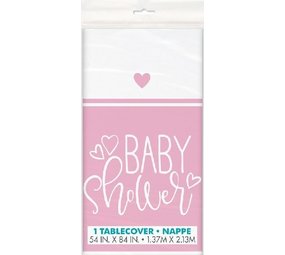 Unique Party Nappe Baby Shower coeurs rose | 137x213cm