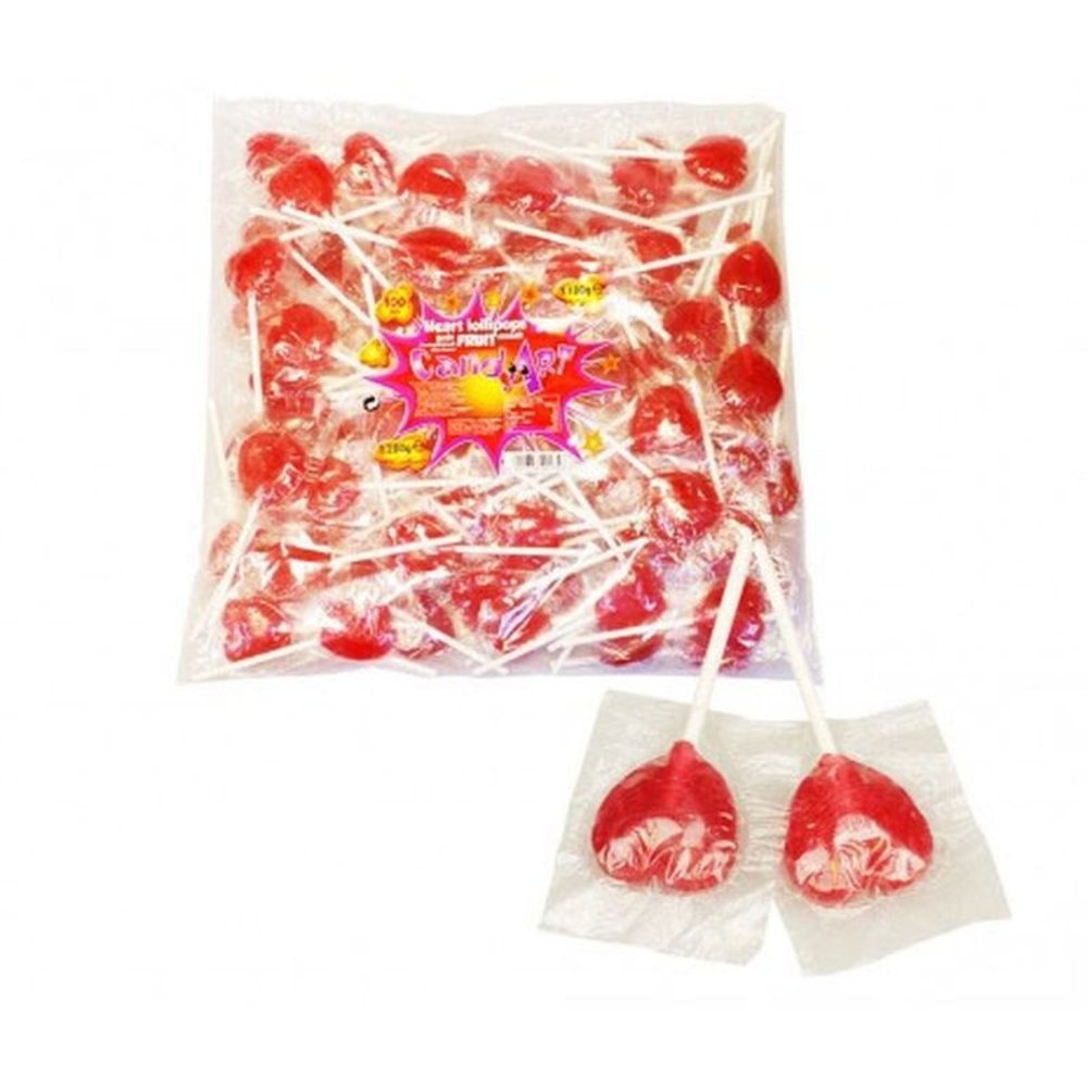 Lolly hartvorm 8 cm | zak 100 stuks Lolly hartvorm 8 cm | zak 100 stuks