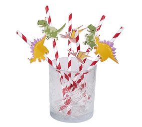 Boland Pailles de fête Dinosaure papier 20cm | 6 pièces Boland Pailles de fête Dinosaure papier 20cm | 6 pièces