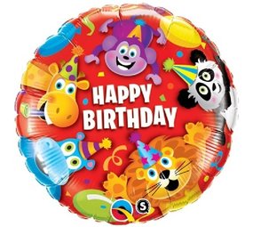 Crosswear Party Animals Happy Birthday Foil Balloon 45cm | per Unit