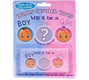 Gender Reveal kraskaartjes BOY | 12 stuks