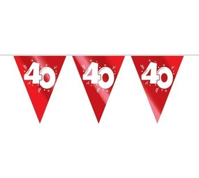 Haza - Witbaard Vlaggenlijn Robijn 40 jaar getrouwd | per stuk Haza - Witbaard Vlaggenlijn Robijn 40 jaar getrouwd | per stuk