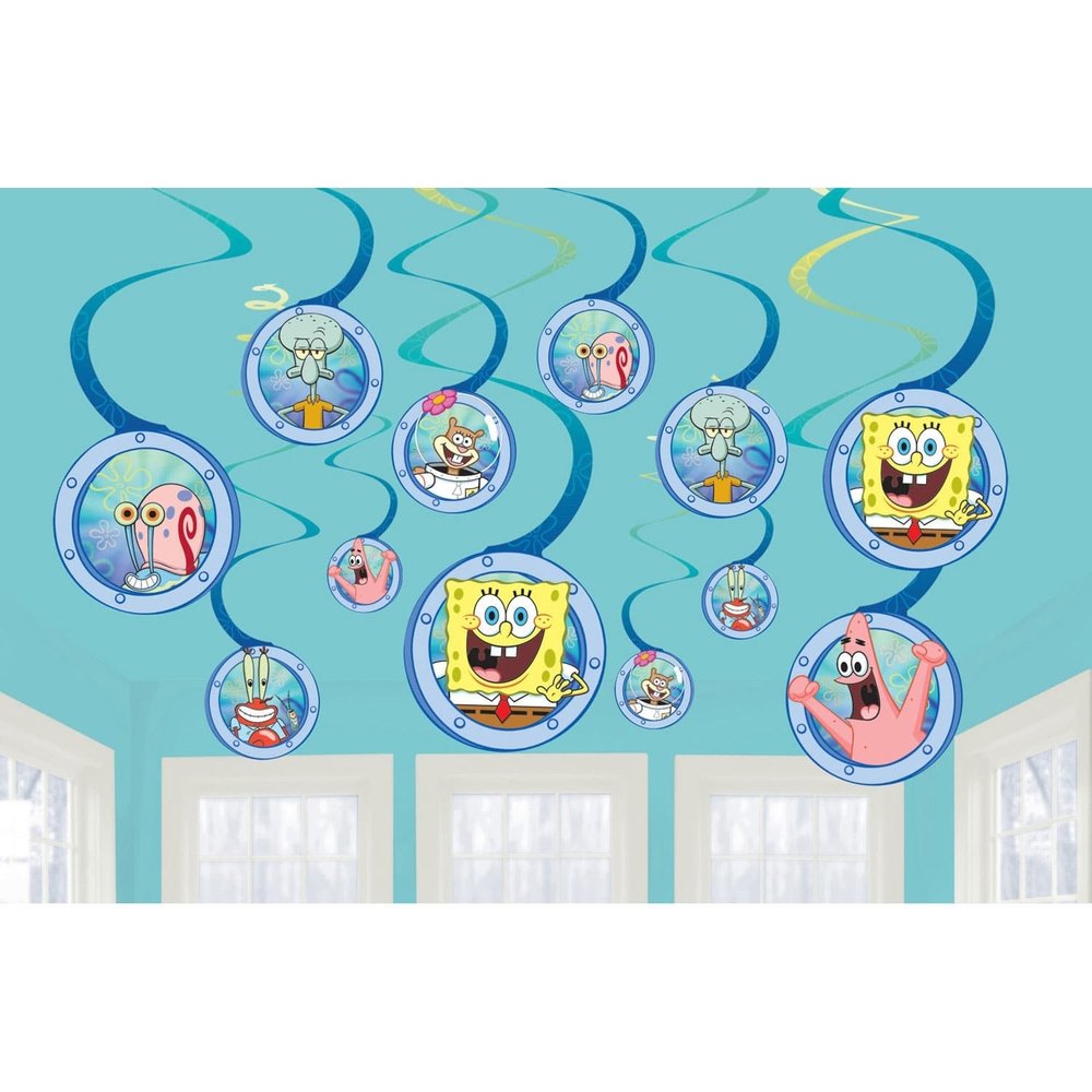 Amscan SpongeBob Swirl Hang Dekoration | 12 Stücke Amscan SpongeBob Swirl Hang Dekoration | 12 Stücke