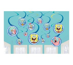 Amscan SpongeBob swirl hangdecoratie | 12 stuks