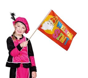 Swing flag fabric Welcome Sint | 30x45cm