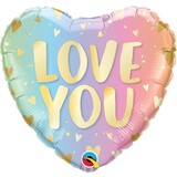 Qualatex Folie Ballon Love You Pastel | 45 cm Qualatex Folie Ballon Love You Pastel | 45 cm