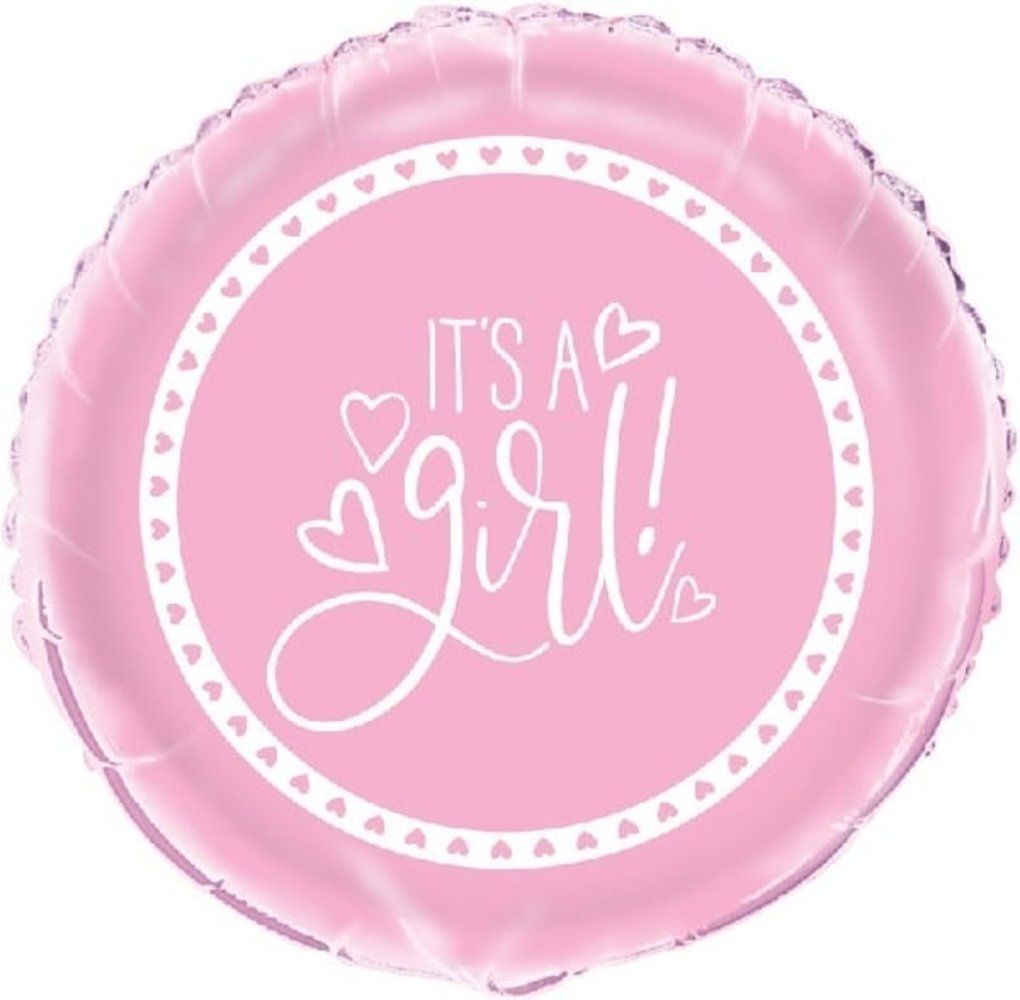 Folie Ballon It's A Girl Hearts | 45cm Folie Ballon It's A Girl Hearts | 45cm