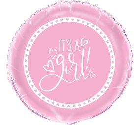 Folie Ballon It's A Girl Hearts | 45cm