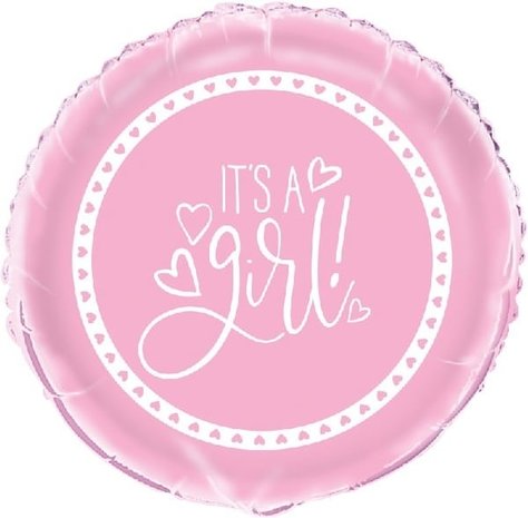 Folie Ballon It's A Girl Hearts | 45cm Folie Ballon It's A Girl Hearts | 45cm
