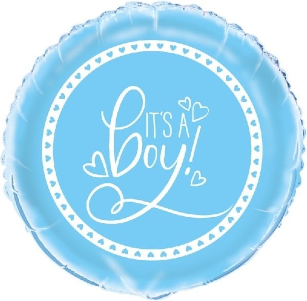 Folie Ballon It's a Boy hartjes | 45cm