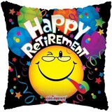 Folie Ballon Happy Ruhestand Smiley | 45 cm Folie Ballon Happy Ruhestand Smiley | 45 cm