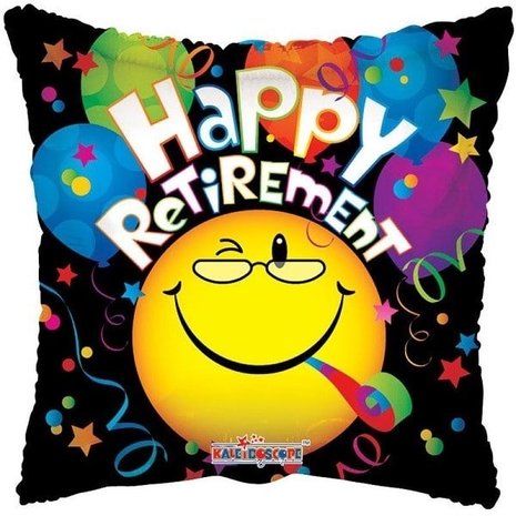 Folie Ballon Happy Retirement Smiley | 45cm