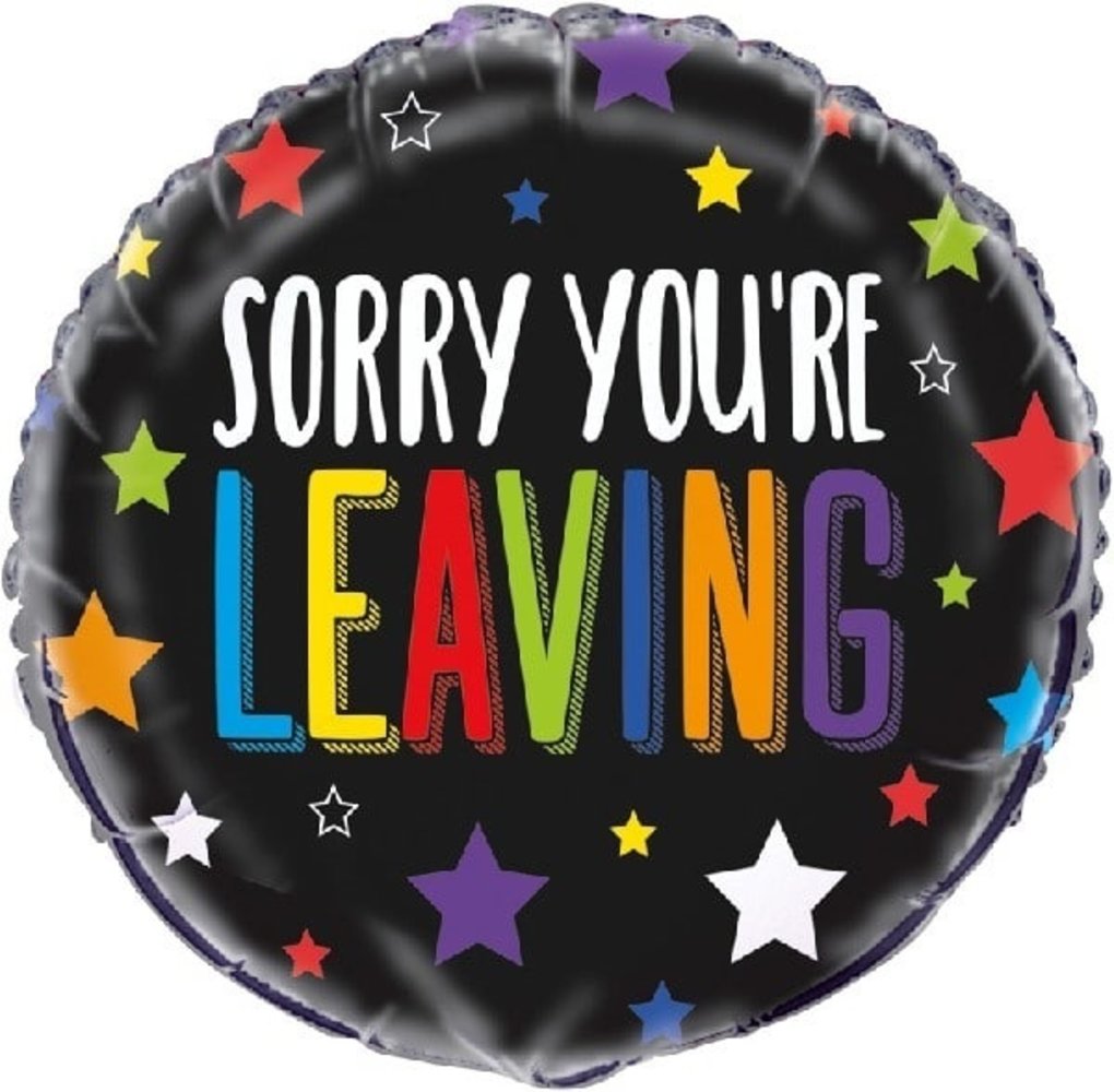 Folie ballon Sorry you're leaving sterren | 45cm Folie ballon Sorry you're leaving sterren | 45cm