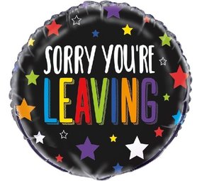 Folie ballon Sorry you're leaving sterren | 45cm Folie ballon Sorry you're leaving sterren | 45cm