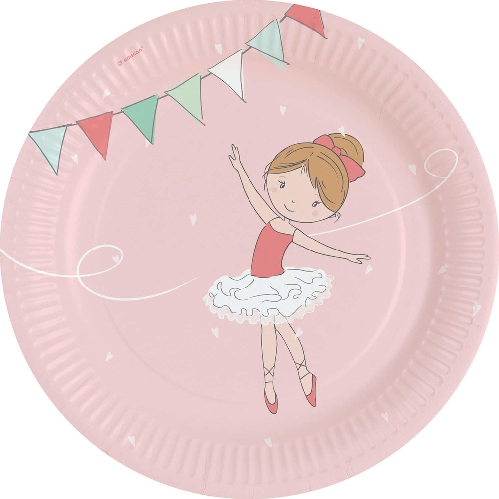 Amscan Plate ballerina little dancer 23cm | 8 pieces Amscan Plate ballerina little dancer 23cm | 8 pieces