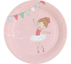 Amscan Bord Ballerina Little Dancer 23cm | 8 stuks Amscan Bord Ballerina Little Dancer 23cm | 8 stuks