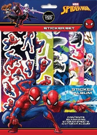Sticker Set Spiderman avec album | 5 feuilles Sticker Set Spiderman avec album | 5 feuilles