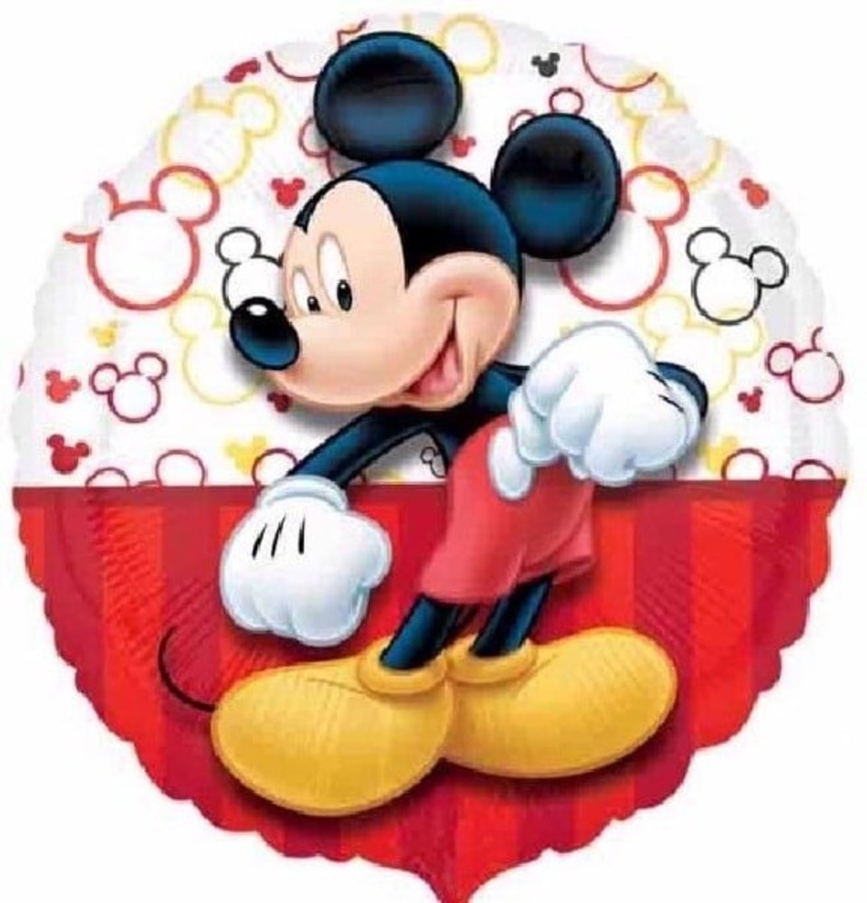 Heliumballon Mickey Mouse Red-White 45cm | leer