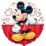 Helium ballon Mickey Mouse rood-wit 45cm | leeg Helium ballon Mickey Mouse rood-wit 45cm | leeg