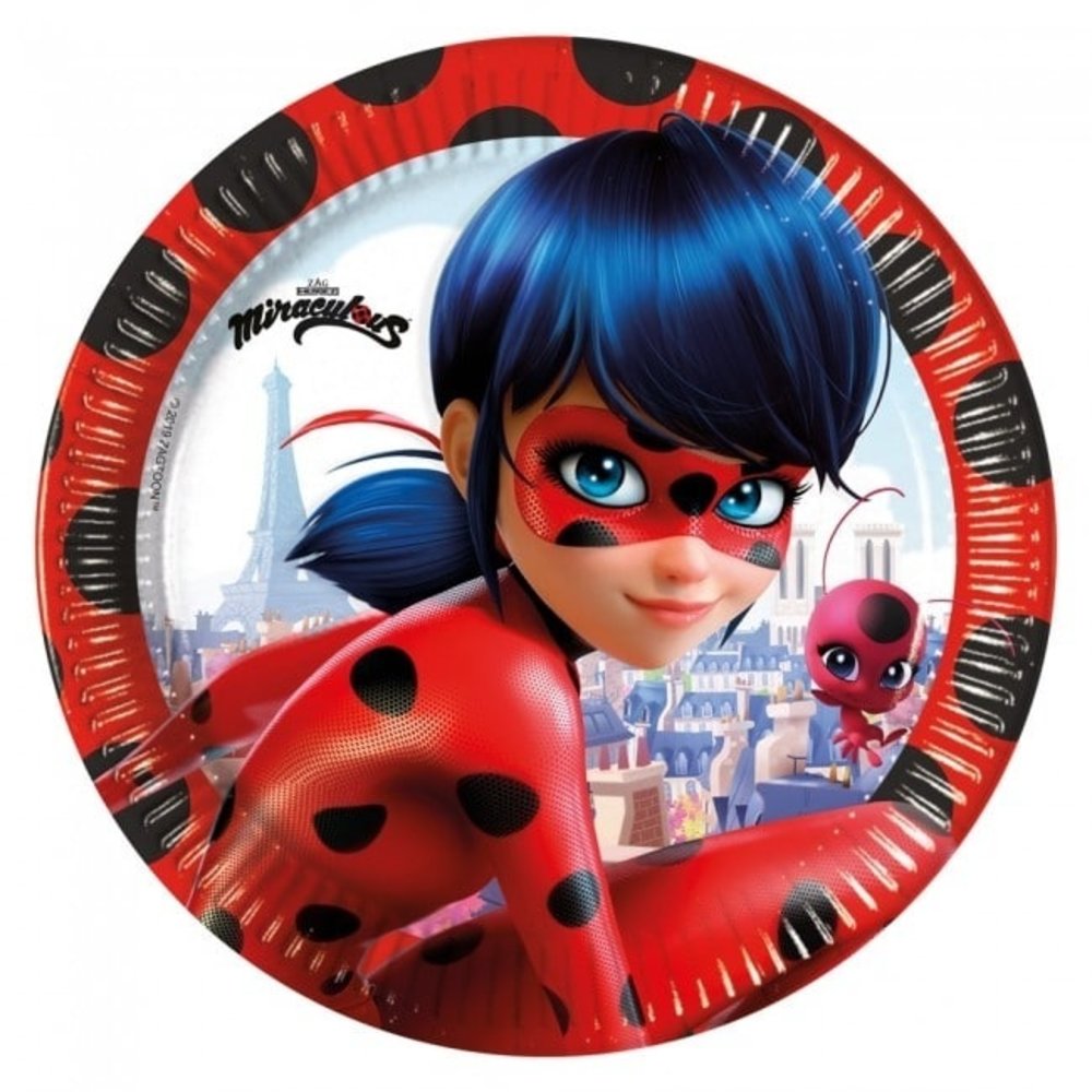 Miraculous Ladybug taartbordje 20cm | 8 stuks Miraculous Ladybug taartbordje 20cm | 8 stuks
