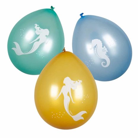 Boland Meerjungfrau Glitzer Ballons 25cm | 6 Stück Boland Meerjungfrau Glitzer Ballons 25cm | 6 Stück