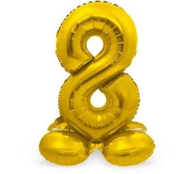 Figurenballon 8 stehend Gold | 72cm Figurenballon 8 stehend Gold | 72cm