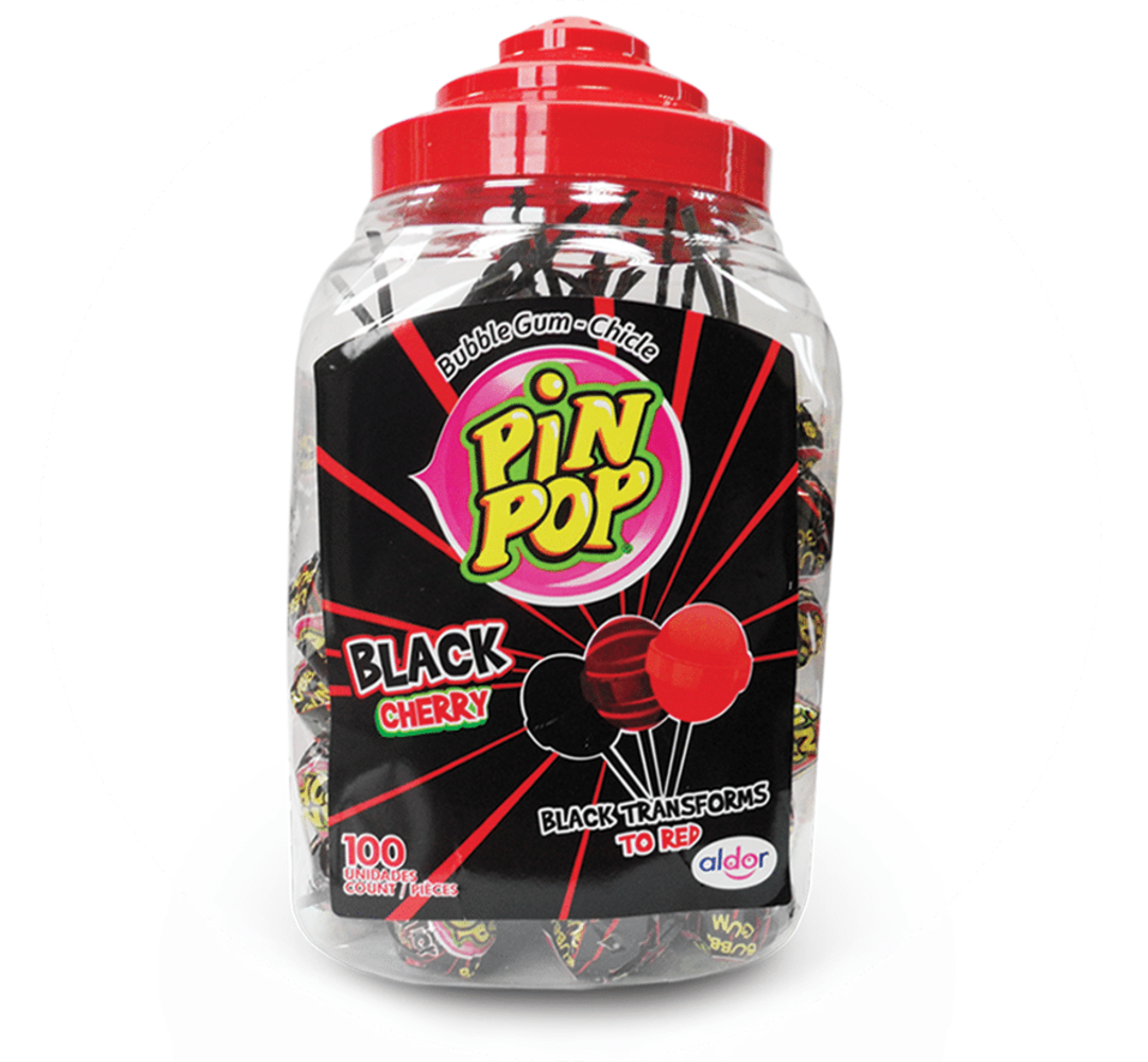 Lolly Pin Pop Black Cherry | per stuk Lolly Pin Pop Black Cherry | per stuk