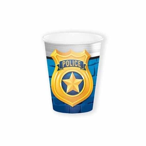 Creative Converting Police party cups 266ml | 8 pieces Creative Converting Police party cups 266ml | 8 pieces