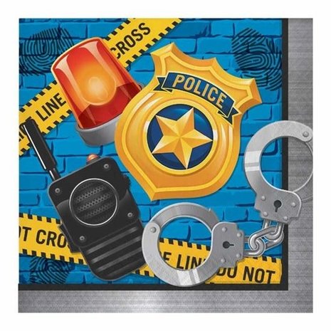 Creative Converting Police Party Napkins 33x33cm | 16 pieces