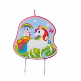 Amscan Bougie gâteau arc-en-ciel licorne 9 cm | par unité Amscan Bougie gâteau arc-en-ciel licorne 9 cm | par unité